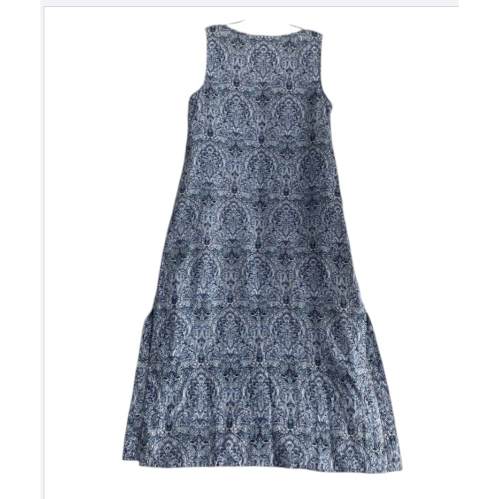 J.Jill Love Linen Maxi Dress Sz S Petite Blue Sleeveless 100% Linen Resort - Picture 3 of 9